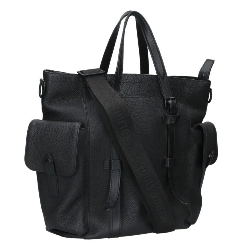 Louis Vuitton Christopher Leather Tote Bag Black